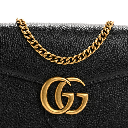 Gucci Calfskin GG Marmont Chain Wallet Black 8 of 10