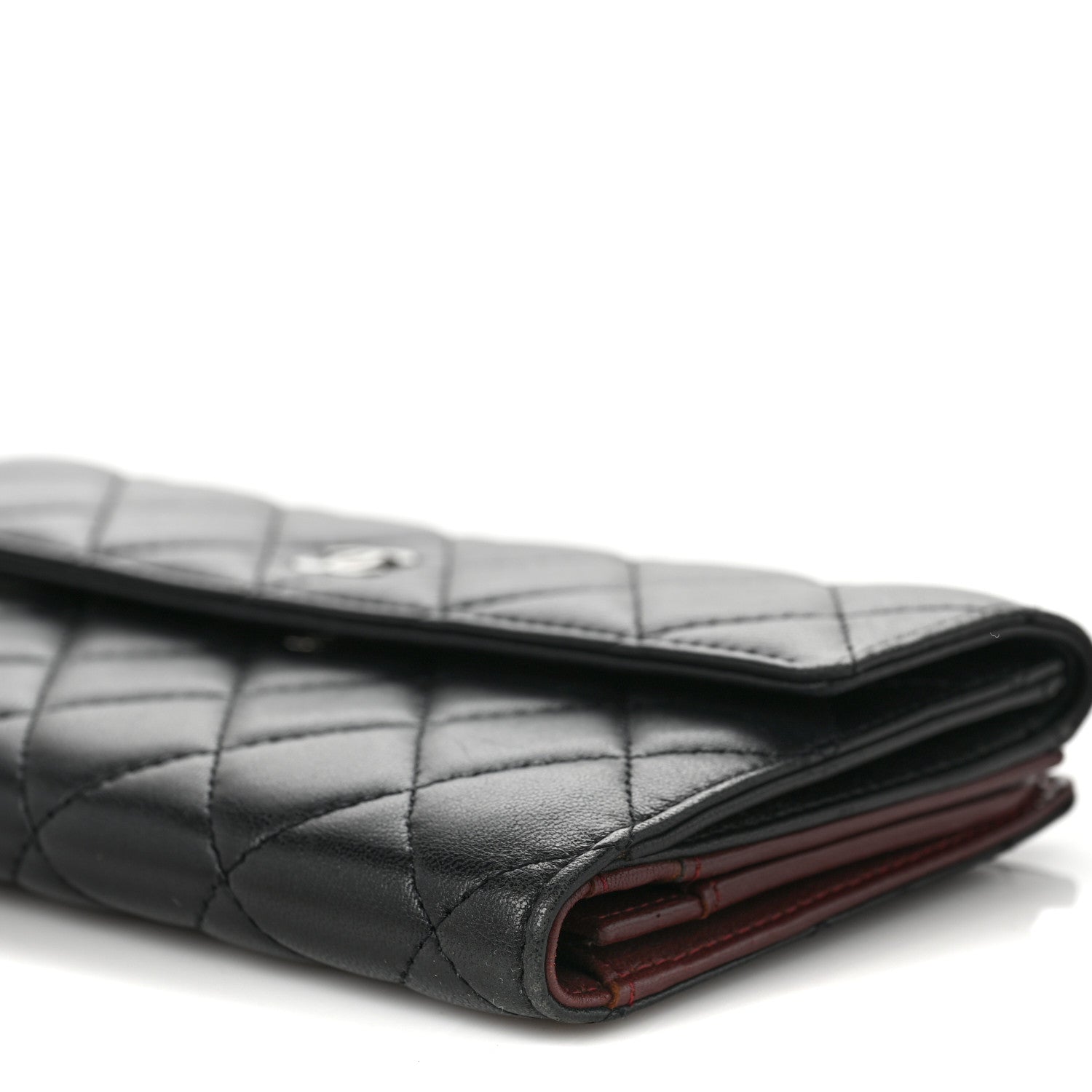 Chanel Lambskin Quilted Long Flap Wallet Black 10 of 11