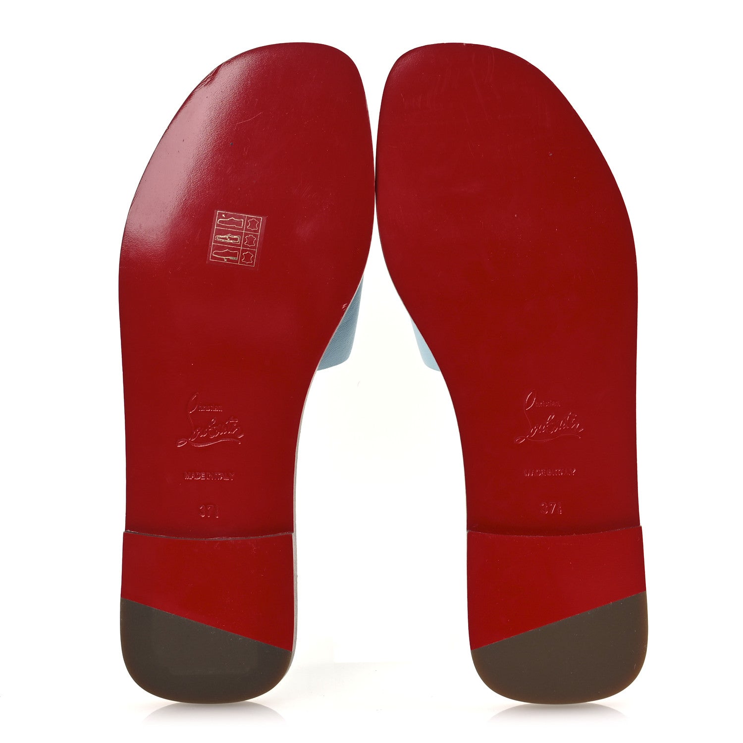 Christian Louboutin Calfskin Mule Flat Slides 37.5 Blue 7 of 10