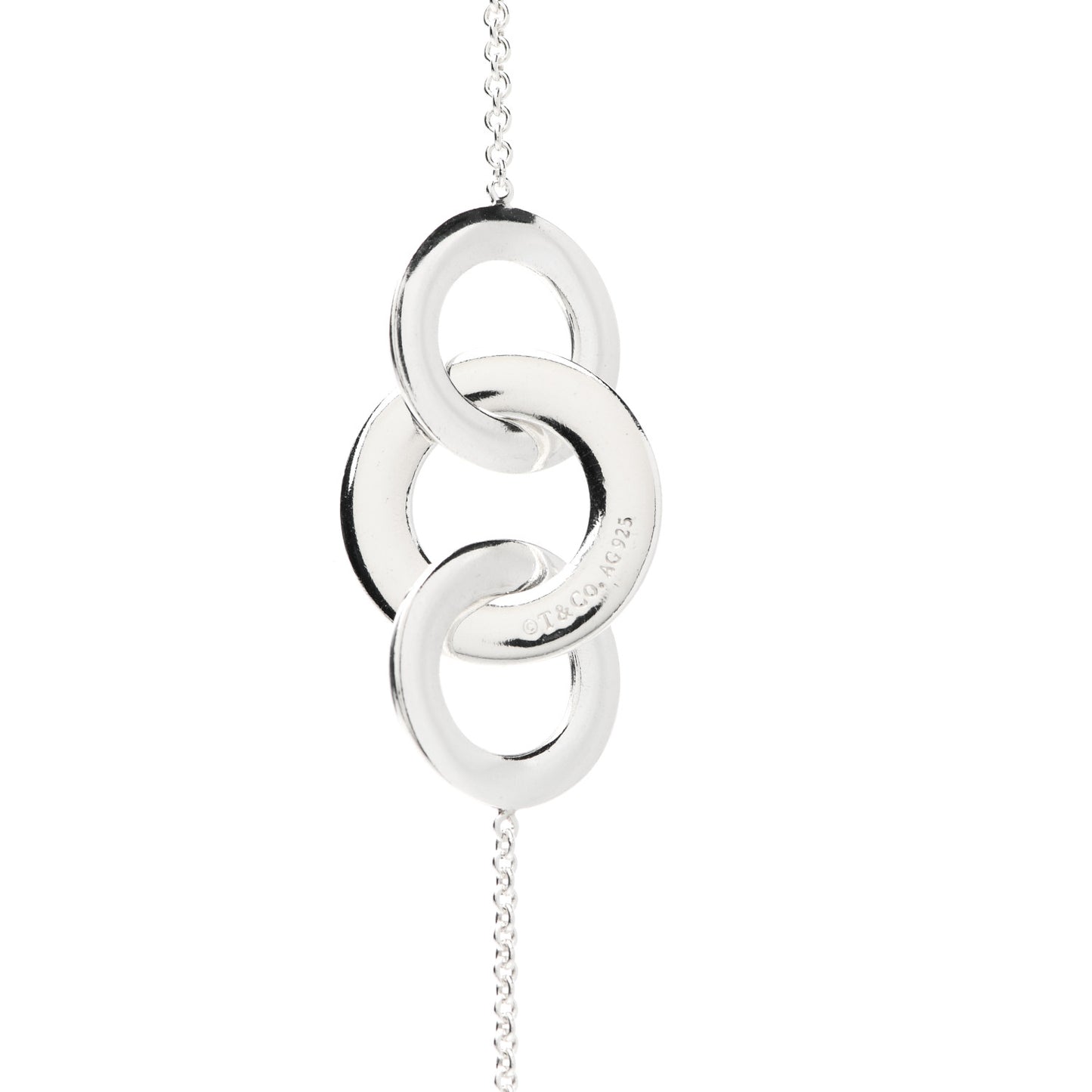 Sterling Silver 1837 Interlocking Circles Station Long Necklace