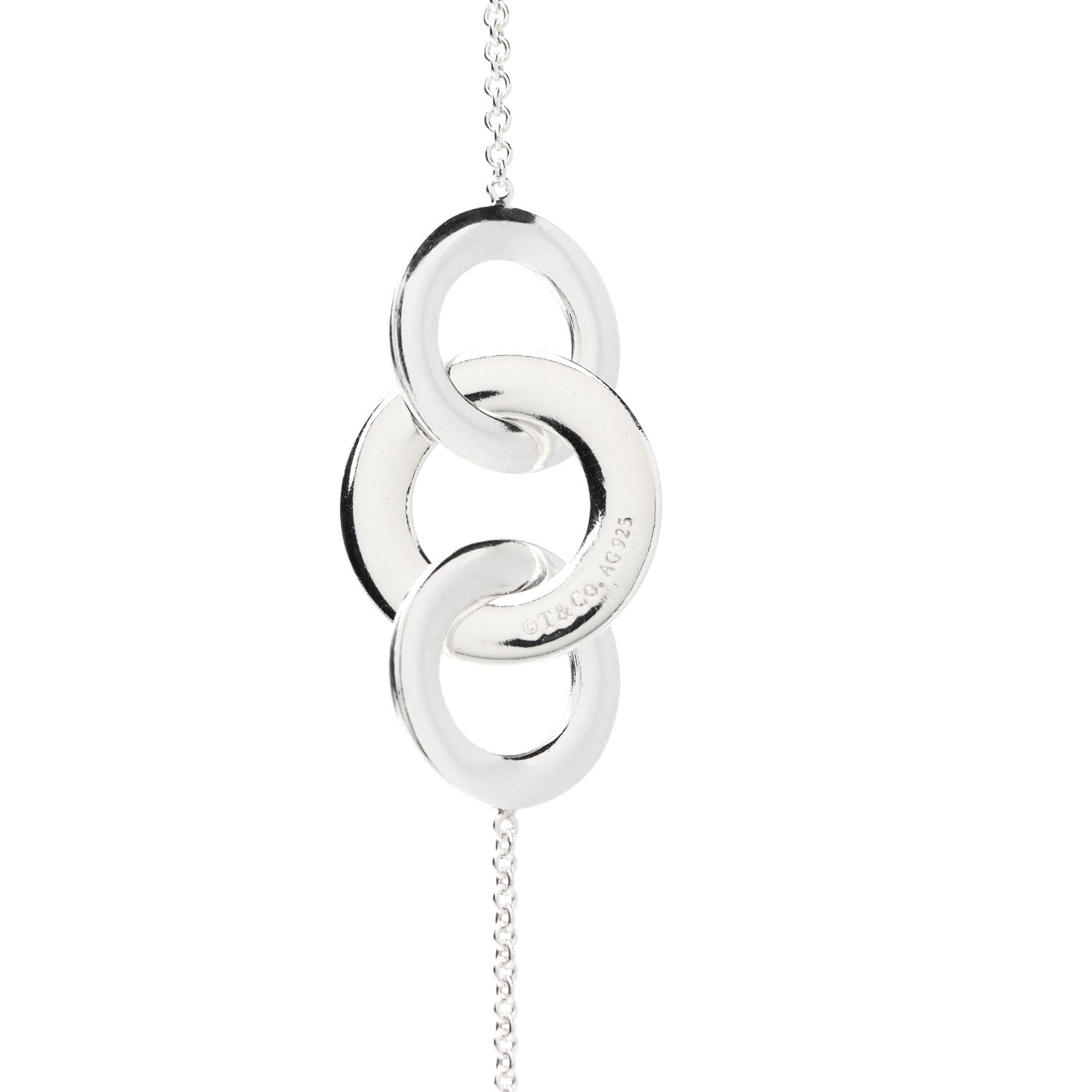 Tiffany Sterling Silver 1837 Interlocking Circles Station Long Necklace 4 of 4