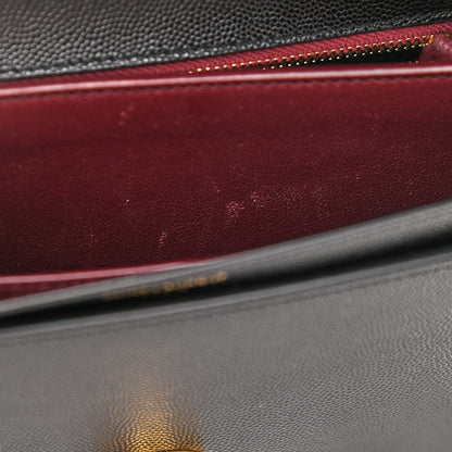 Saint Laurent Grain De Poudre Monogram Cassandra Clasp Bag Black Rouge Legion 10 of 11