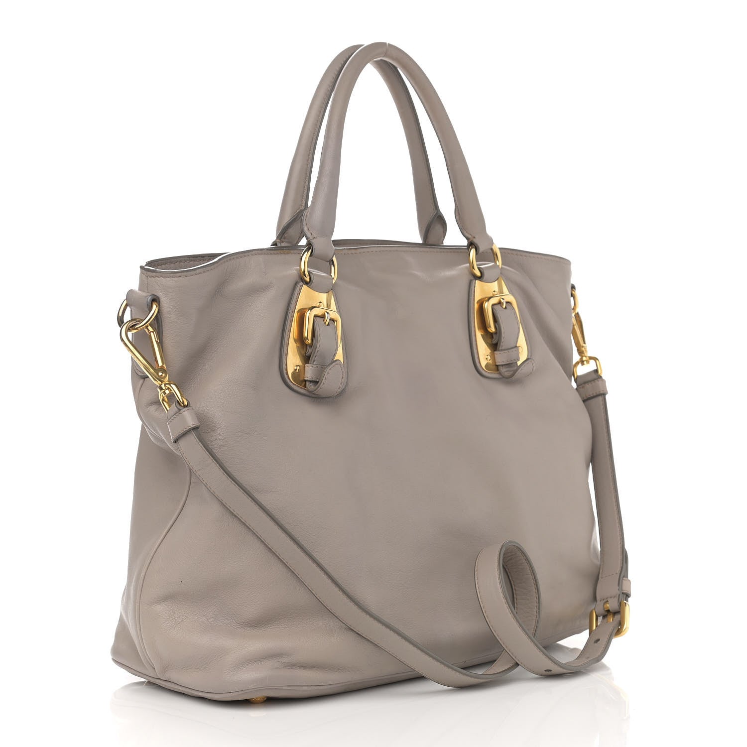 Prada Soft Calf Shopping Tote Argilla 3 of 13