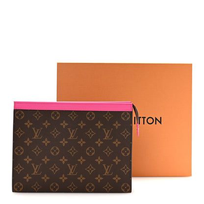 Louis Vuitton Monogram Macassar Pochette Voyage MM Fuchsia 7 of 7