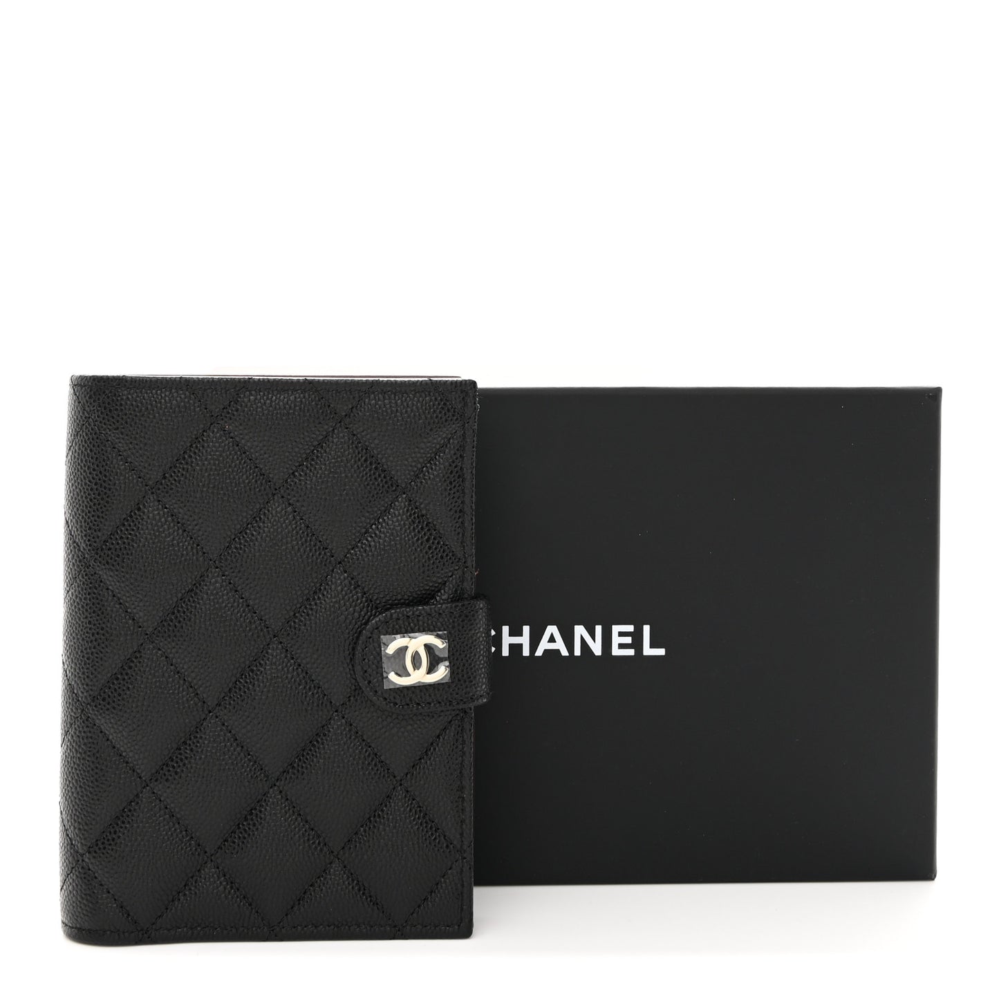 Caviar Quilted Passport Holder Black
