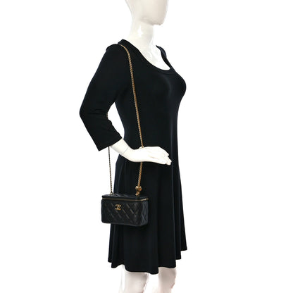 Chanel Caviar Quilted Sweetheart Vanity Case Black 2 of 9