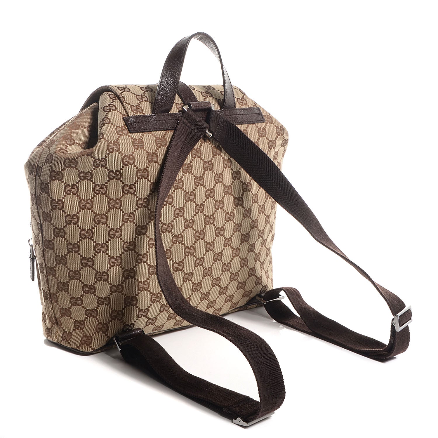 Gucci GG Monogram Single Buckle Backpack Brown 3 of 7