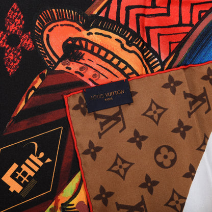 Louis Vuitton Silk Monogram Kabuki Sticker Square Scarf 2 of 3