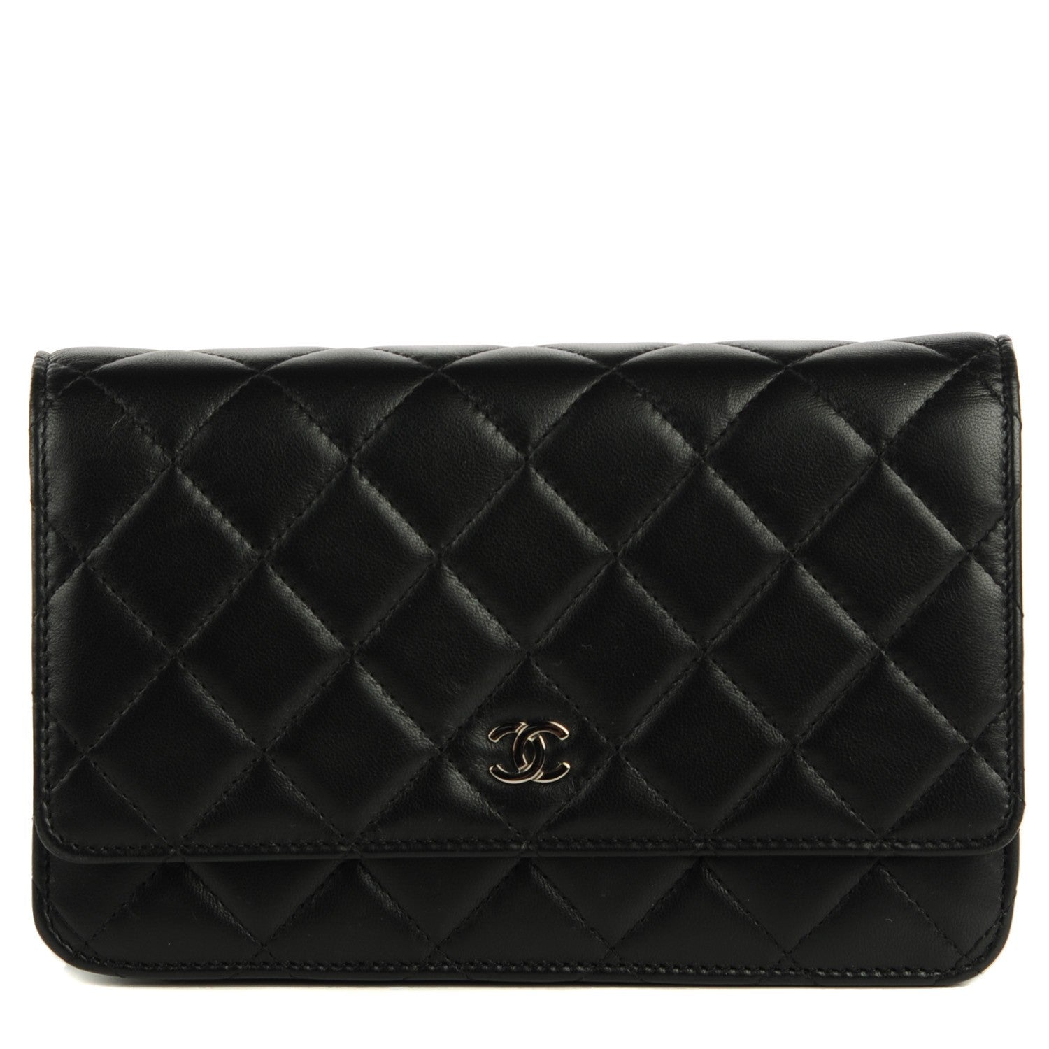 Chanel Lambskin Quilted Wallet On Chain WOC Black 1 of 8