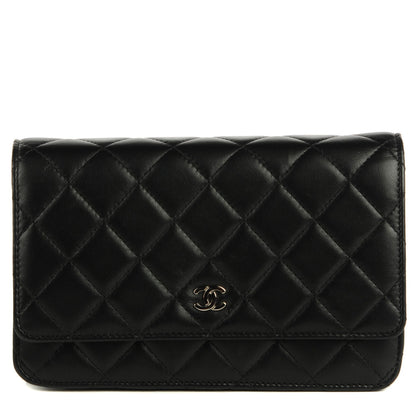 Chanel Lambskin Quilted Wallet On Chain WOC Black 1 of 8