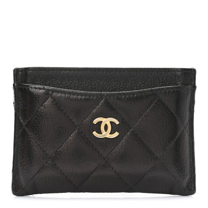 Chanel Letter Calfskin Embossed Quilted CC Card Holder Black 1 of 7