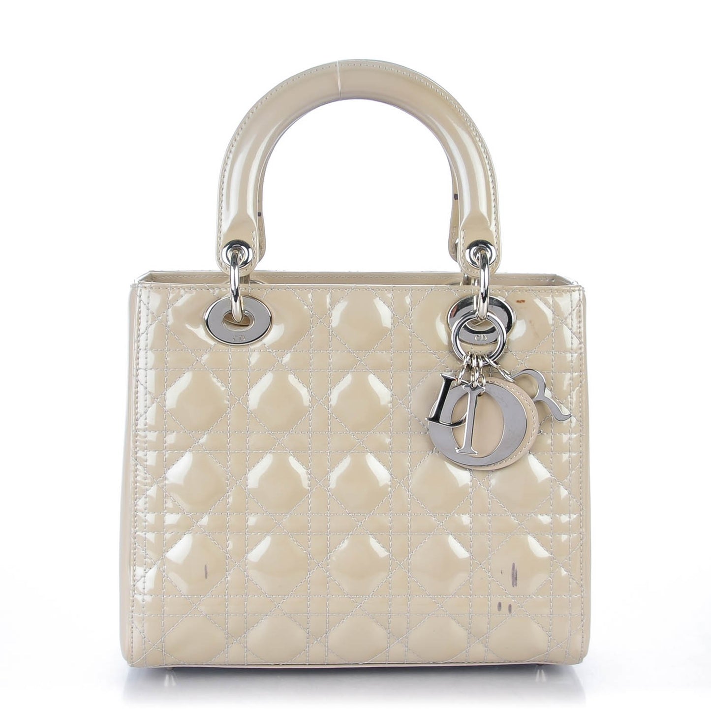 Patent Cannage Medium Lady Dior Grey