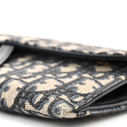 Christian Dior Oblique Saddle Chain Long Wallet Blue 11 of 12
