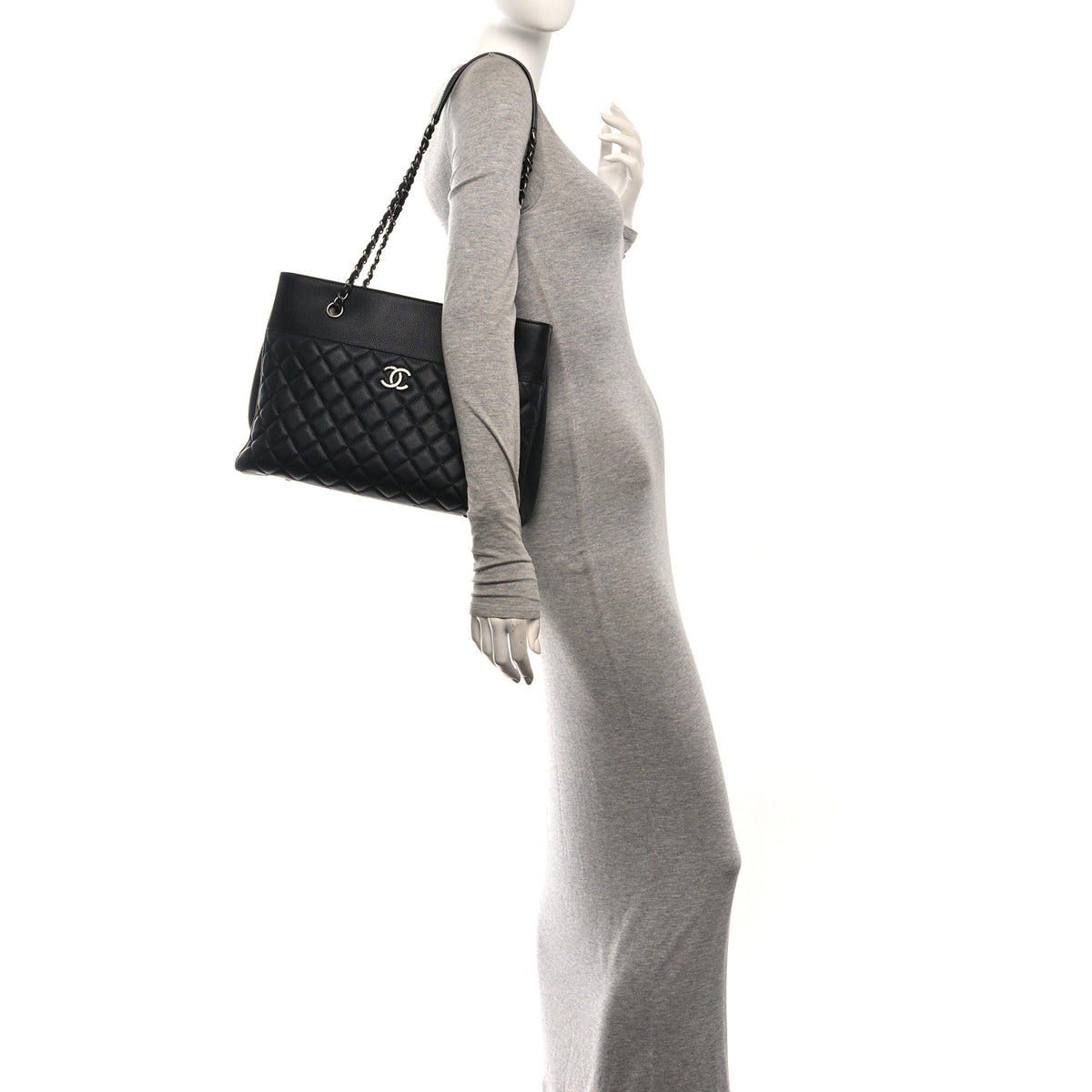 Chanel Caviar Quilted Urban Companion Shopping Tote Black 2 of 10