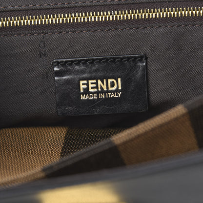 Fendi Calfskin Paris Pequin Small Shoulder Bag Black 6 of 10