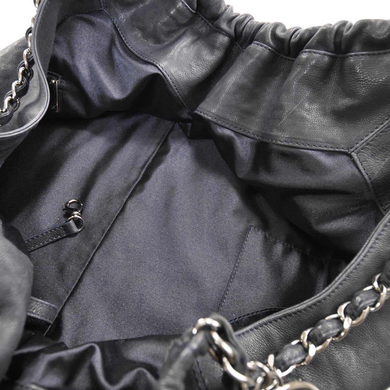 Chanel Leather Coco Cabas Navy Blue 7 of 11