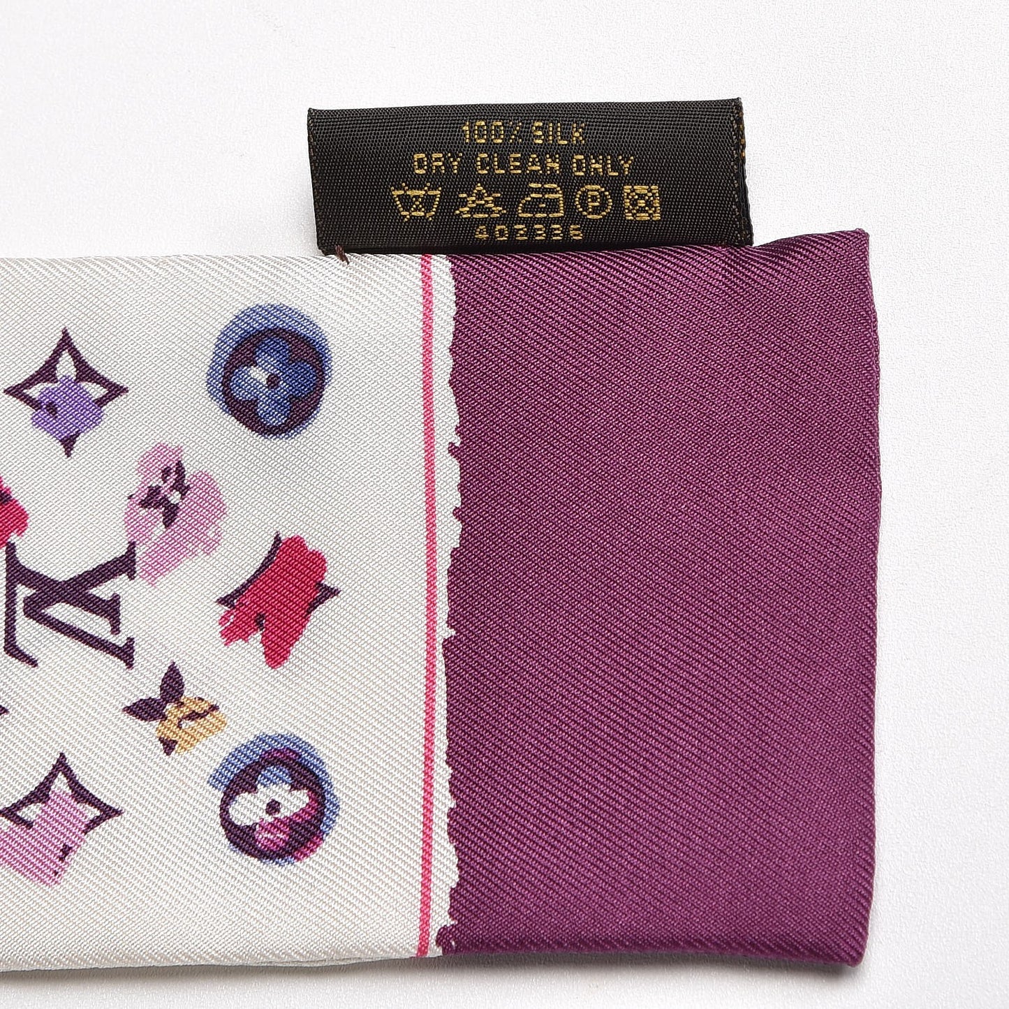 Silk Monogram Splash Bandeau Purple