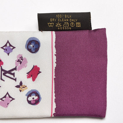 Louis Vuitton Silk Monogram Splash Bandeau Purple 4 of 4
