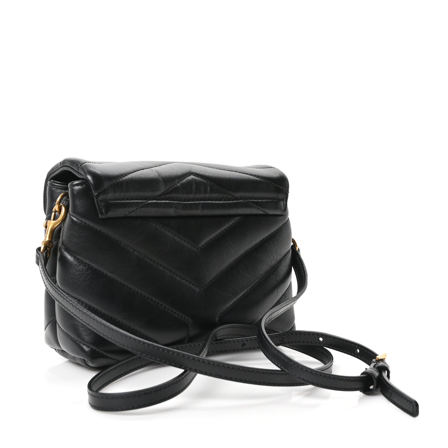 Saint Laurent Calfskin Y Quilted Monogram Toy Loulou Crossbody Bag Black 3 of 10