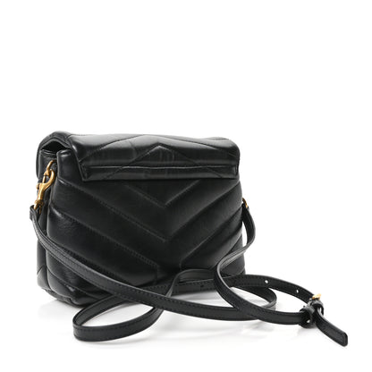 Saint Laurent Calfskin Y Quilted Monogram Toy Loulou Crossbody Bag Black 3 of 10