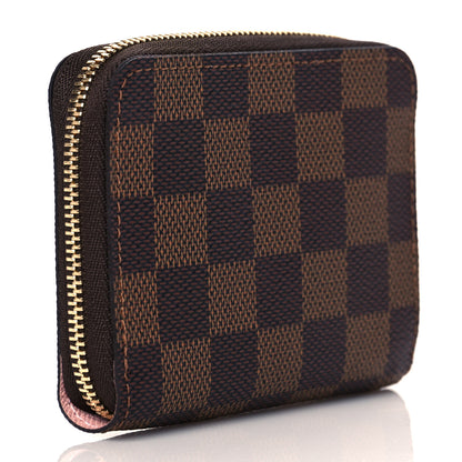 Louis Vuitton Damier Ebene Zippy Coin Purse Rose Ballerine 3 of 9