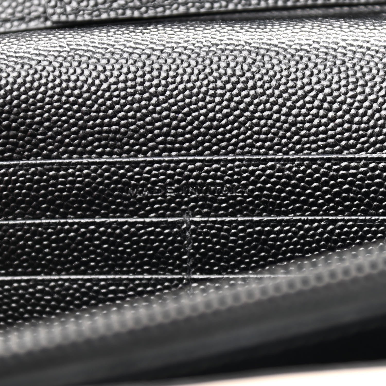 Saint Laurent Grain De Poudre Matelasse Chevron Monogram Chain Wallet Black White 7 of 13