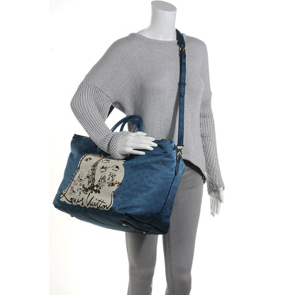 Louis Vuitton Nylon Monogram Nouvelle Vague La Tour Eiffel Beach Bag Turquoise 2 of 7