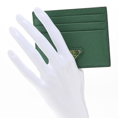 Prada Saffiano Triangle Card Case Mango 2 of 9