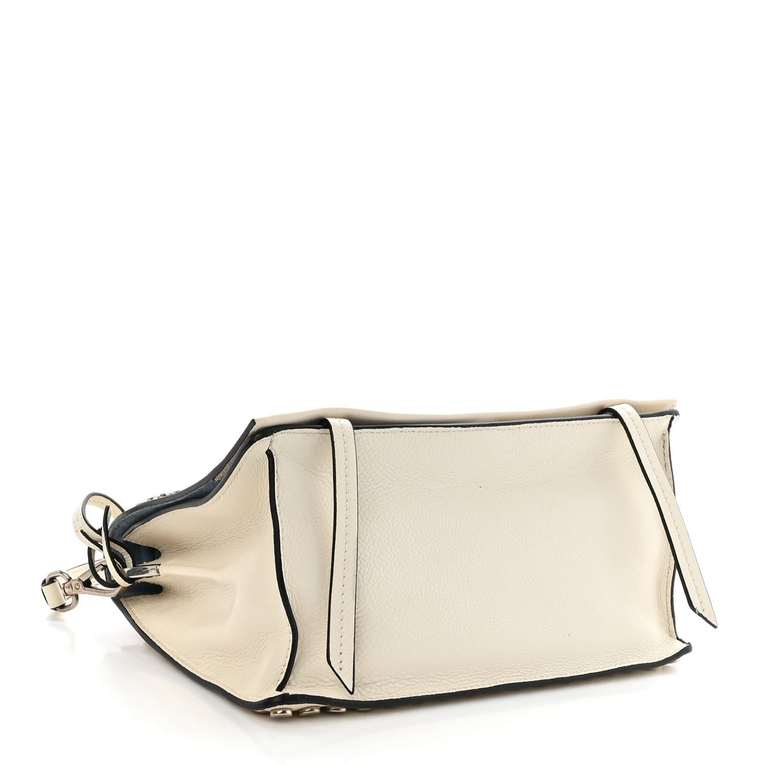 Prada Glace Calf Studded Etiquette Flap Bianco Astra 4 of 12