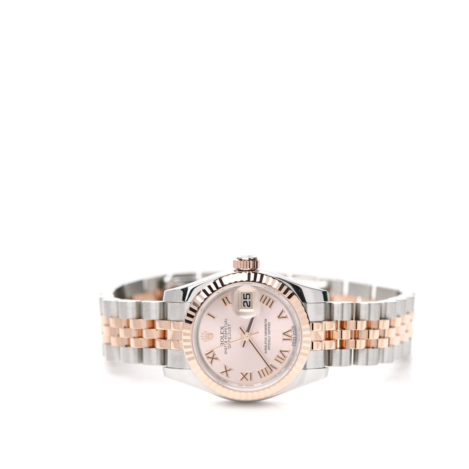 Rolex Stainless Steel 18K Everose Gold 26mm Oyster Perpetual Datejust Watch Pink Roman 179171 2 of 4