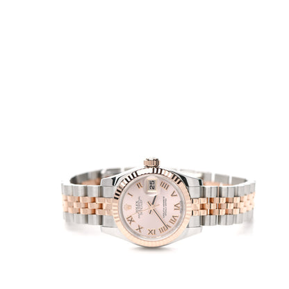 Rolex Stainless Steel 18K Everose Gold 26mm Oyster Perpetual Datejust Watch Pink Roman 179171 2 of 4