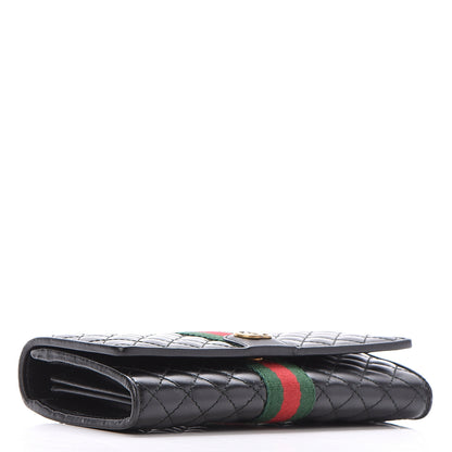 Gucci Calfskin Web Trapuntata GG Continental Wallet Black 4 of 8