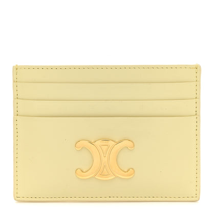 Celine Shiny Calfskin Triomphe Card Holder Sunlight 1 of 8