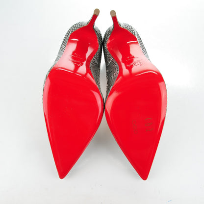 Christian Louboutin Metallic Specchio Suede Laser Cut Kristali 120 Pumps 41.5 Silver 5 of 8