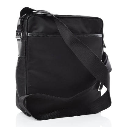 Prada Nylon Saffiano Flat Messenger Bag Black 3 of 9