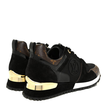 Louis Vuitton Suede Monogram Run Away Sneakers 38 Black 5 of 13