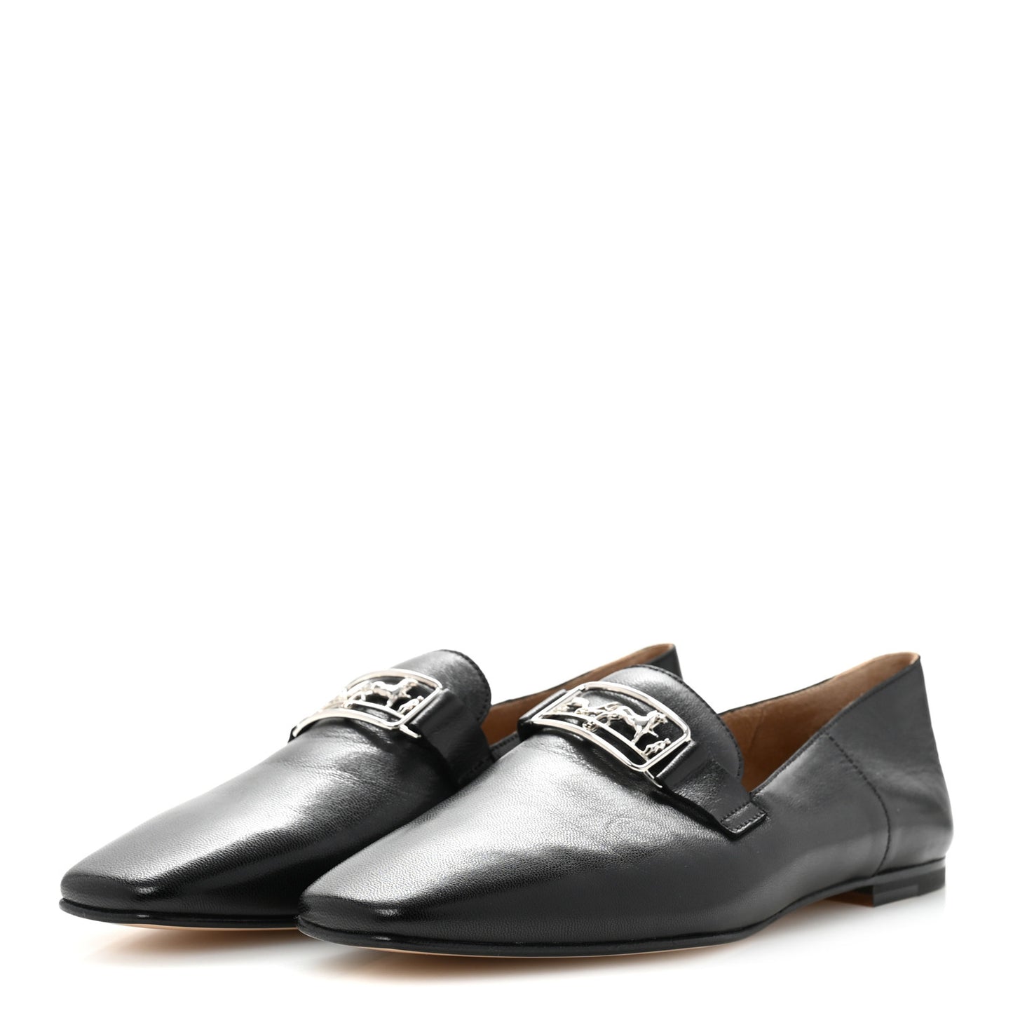 Supple Goatskin Womens Time Loafers 37 Black