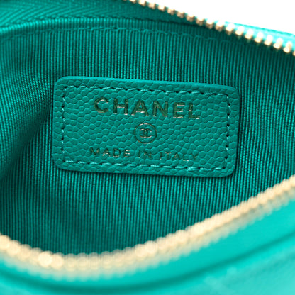 Chanel Caviar Quilted Small Cosmetic Case Turquoise 6 of 8