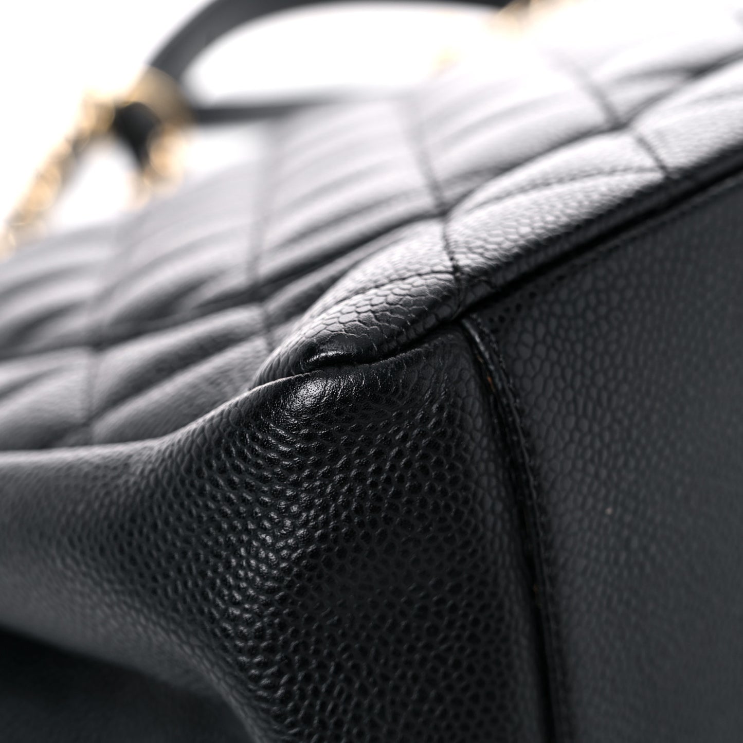 Caviar Quilted Grand Shopping Tote GST Black