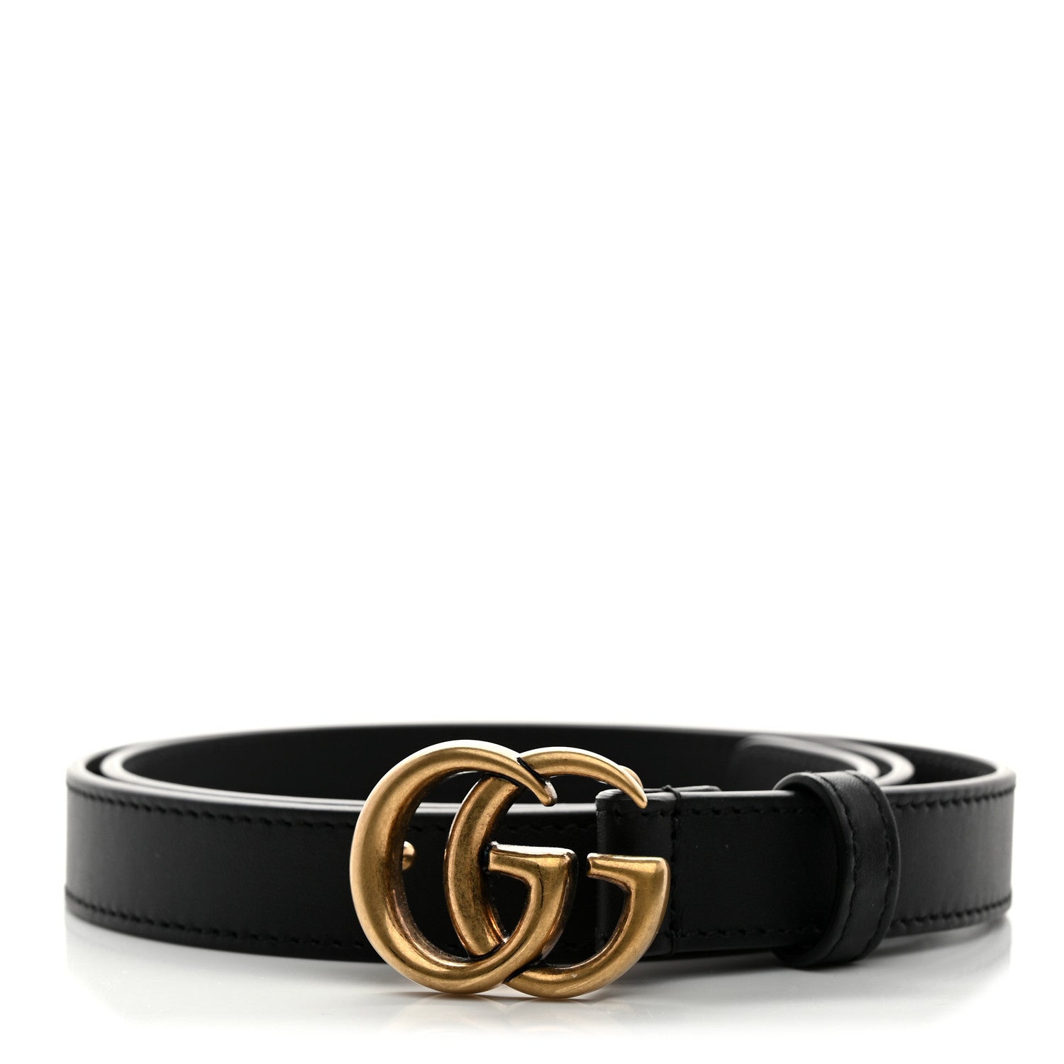 Gucci Calfskin Double G 20mm Belt 80 32 Black 1 of 6