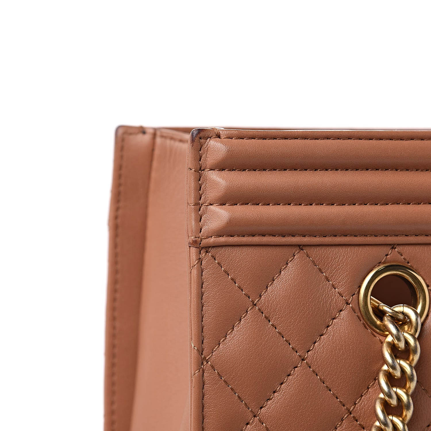 Chanel Calfskin Quilted Large Boy Tote Camel 11 of 15