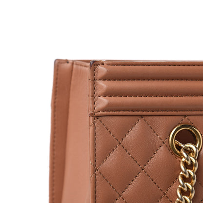 Chanel Calfskin Quilted Large Boy Tote Camel 11 of 15