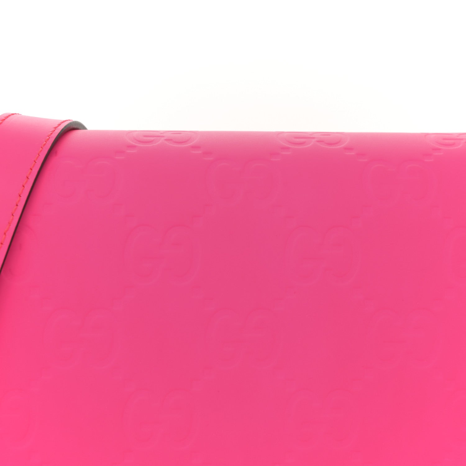 Gucci Calfskin GG Rubber Effect Super Mini Bag  Pink 8 of 10