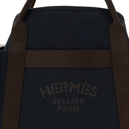 Hermes Toile Sac De Pansage Groom Bleu Navy Feu 10 of 12