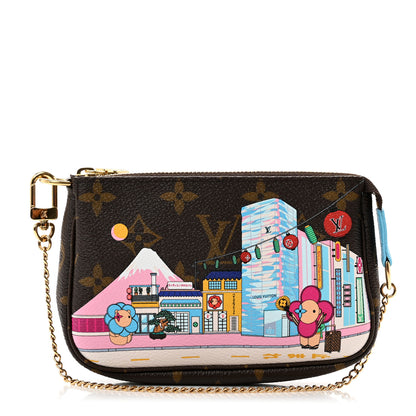 Louis Vuitton Monogram 2022 Christmas Animation Tokyo Mini Pochette Accessories Blue 1 of 6