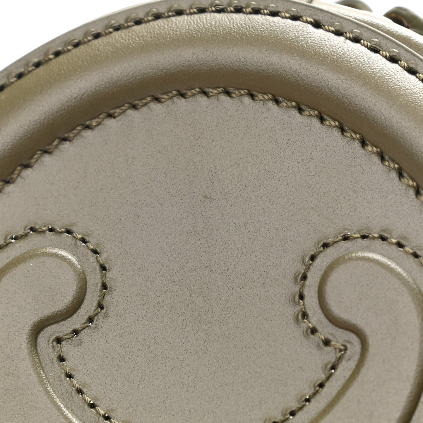 Smooth Calfskin Cuir Small Triomphe Oval Purse Crossbody Dark Olive