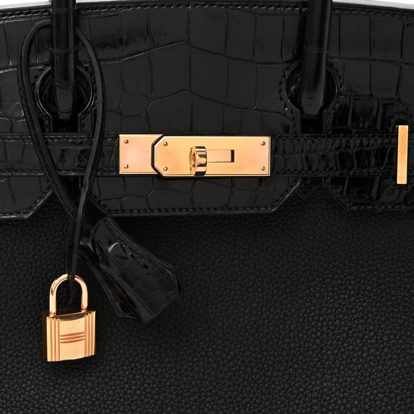 Togo Shiny Niloticus Crocodile Birkin Touch 30 Black