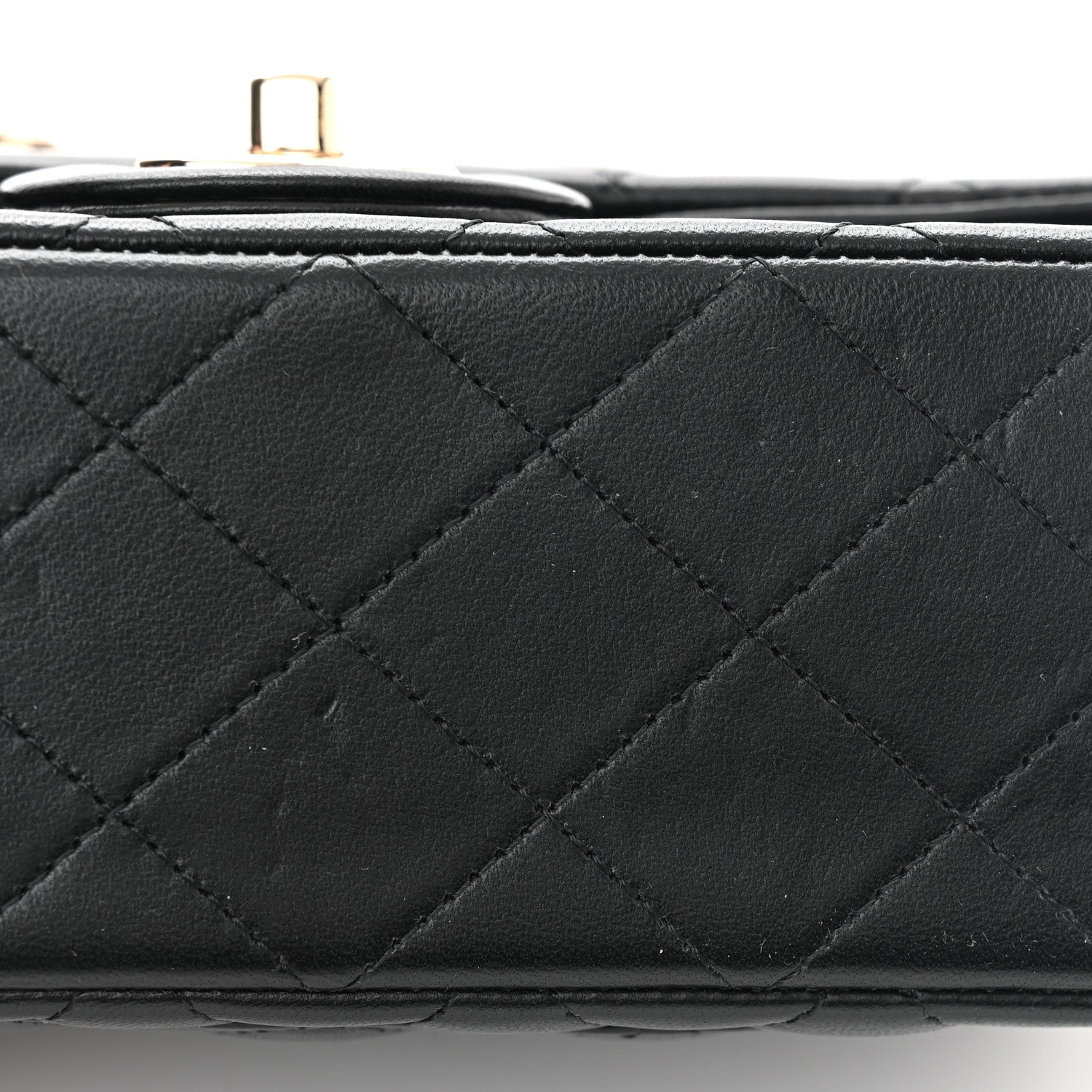 Chanel Lambskin Quilted Mini Top Handle Rectangular Flap Black 10 of 11