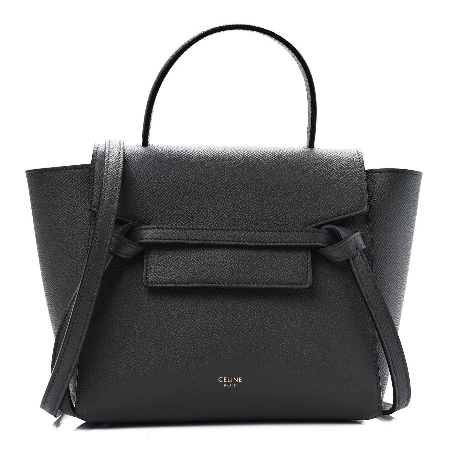 Grained Calfskin Nano Belt Bag Grey