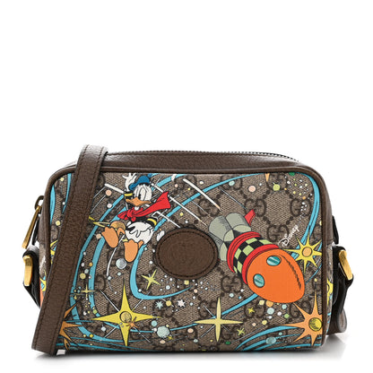 Gucci X DISNEY GG Supreme Monogram Donald Duck Interlocking G Shoulder Bag Beige Multicolor New Acero 1 of 10